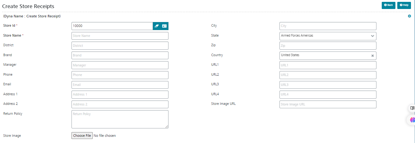 Create Store Receipt