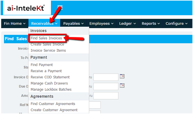 findsalesinvoice